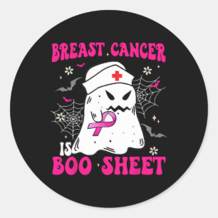 Sticker Rond Le Cancer Est Boite Feuille Super Rose Éffrayant P