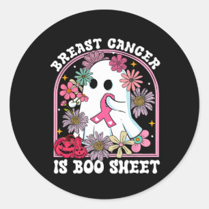 Sticker Rond Le cancer est une feuille de seins Cancer guerrier