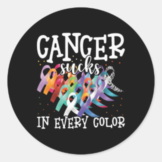 Sticker Rond Le Cancer Sucre Dans Chaque Couleur Combattez Le C