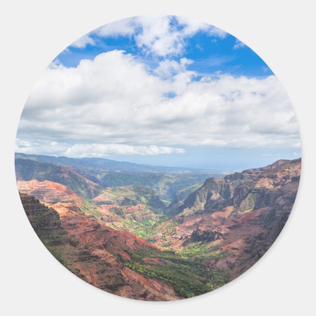 Sticker Rond Le canyon de Waimea (Devant)
