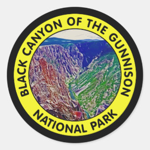 Sticker Rond Le canyon noir du parc national Gunnison