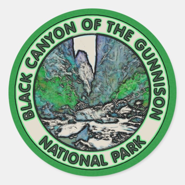 Sticker Rond Le canyon noir du parc national Gunnison (Devant)