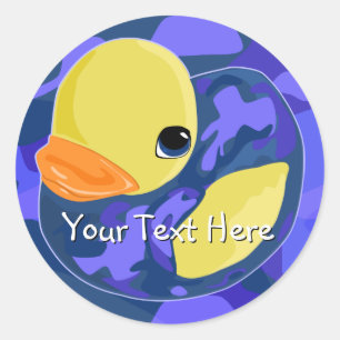 Sticker Rond Le caoutchouc bleu de Camo mignon
