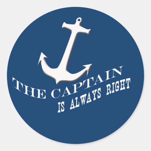 Sticker Rond le capitaine a toujours raison (Devant)