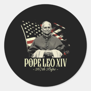 Sticker Rond Le cardinal Robert Prevost Chemise le pape Leo Xiv