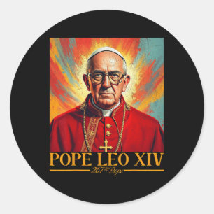 Sticker Rond Le cardinal Robert Prevost Chemise Pape Leo Xiv 1