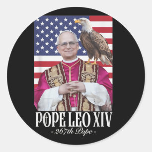 Sticker Rond Le cardinal Robert Prevost Chemise Pope Leo Xiv 0