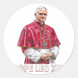 Sticker Rond Le cardinal Robert Prevost le pape-chemise Leo Xiv