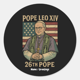 Sticker Rond Le cardinal Robert Prevost le pape élu Leo XIV