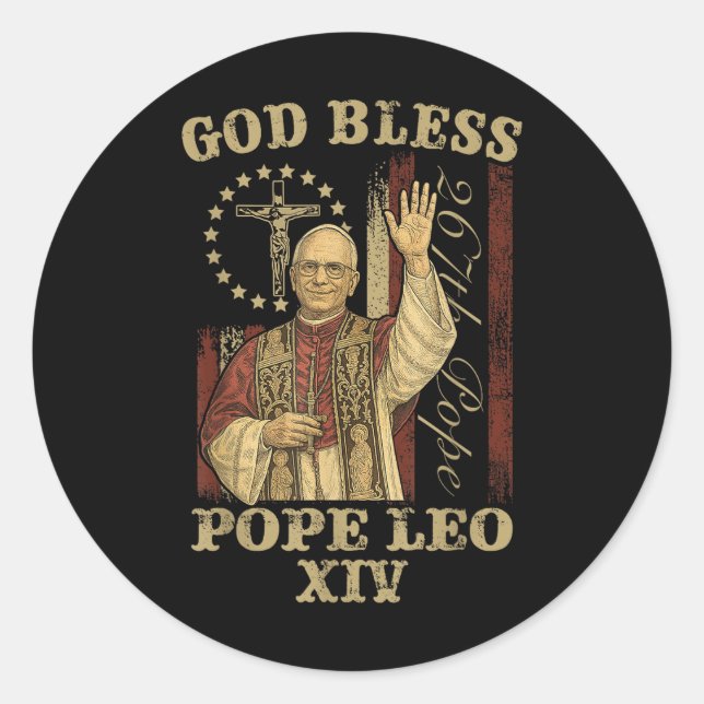Sticker Rond Le cardinal Robert Prevost le pape Leo Xiv 2 (Devant)