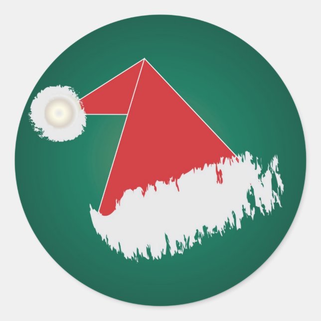 Sticker Rond Le casquette de père Noël (Devant)