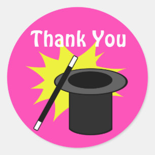 Sticker Rond Le casquette du magicien de magie je