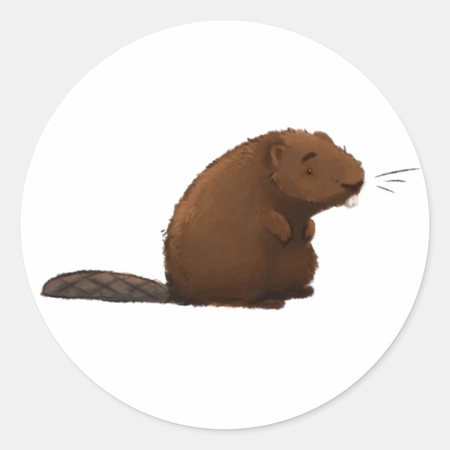 Sticker Rond Le castor (Devant)