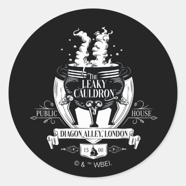 Sticker Rond LE CAULDRON™ Shop Graphic LEAKY (Devant)