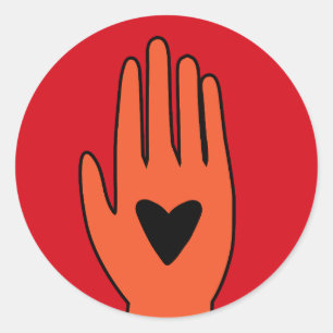 Sticker Rond Le cessez-le-feu maintenant main la conception gra