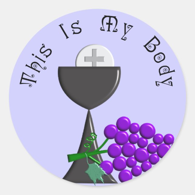 Sticker Rond Le Chalice Eucharistie et les cadeaux d'accueil de (Devant)