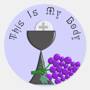 Sticker Rond Le Chalice Eucharistie et les cadeaux d'accueil de