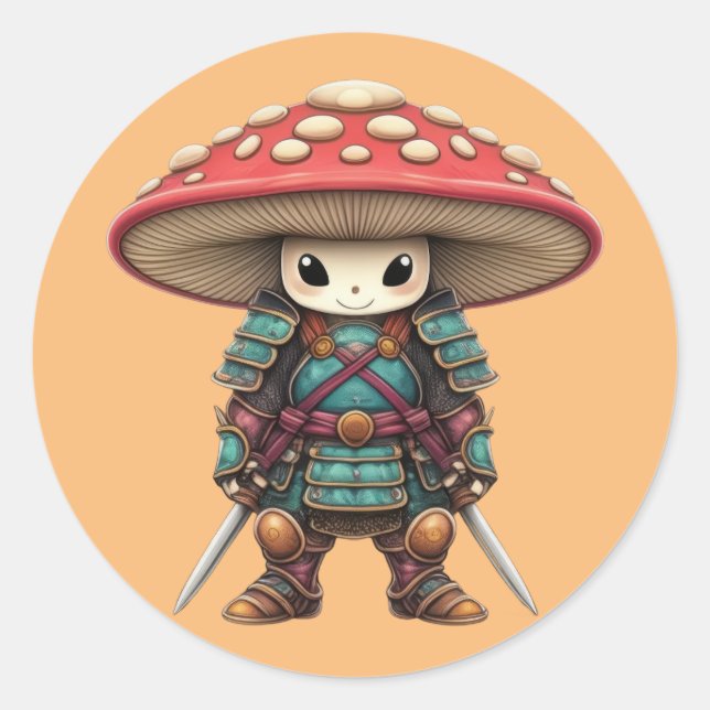 Sticker Rond Le champignon de Samurai (Devant)