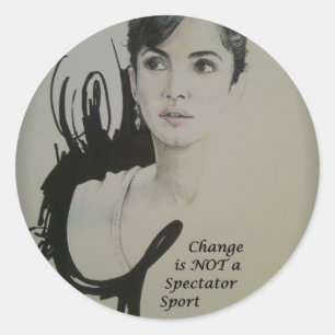 Sticker Rond Le changement n'est pas un spectateur Sport Art Im