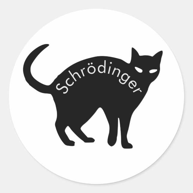 Sticker Rond Le chat de Schrödinger (Devant)
