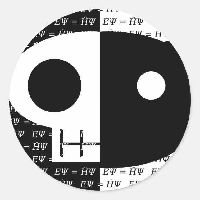 Sticker Rond Le chat de Schrödinger (Devant)