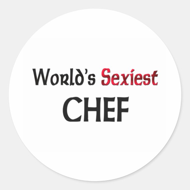 Sticker Rond Le chef le plus sexy du monde (Devant)