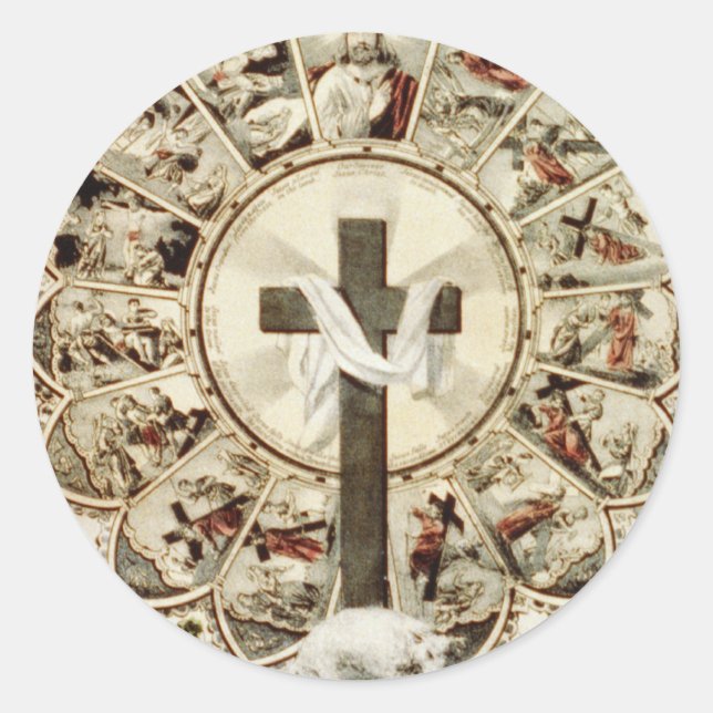 Sticker Rond Le chemin de la Sainte Croix (Devant)