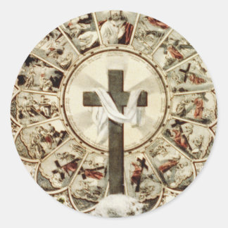 Sticker Rond Le chemin de la Sainte Croix