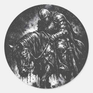 Sticker Rond Le Chevalier Déchu par BurnsInHell