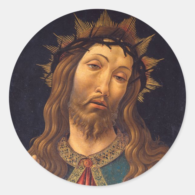Sticker Rond Le Christ couronné d'épines par Sandro Botticelli (Devant)