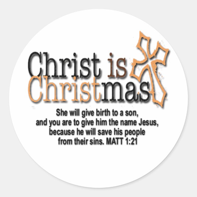 STICKER ROND LE CHRIST EST NOËL (Devant)