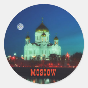 Sticker Rond Le Christ la cathédrale de sauveur à Moscou
