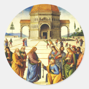 Sticker Rond Le Christ remettant les clefs à saint Pierre