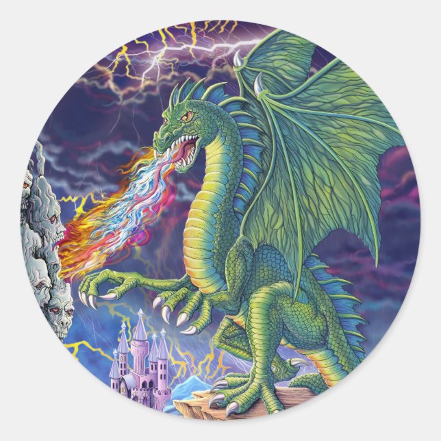 Sticker Rond Le ciel du dragon (Devant)