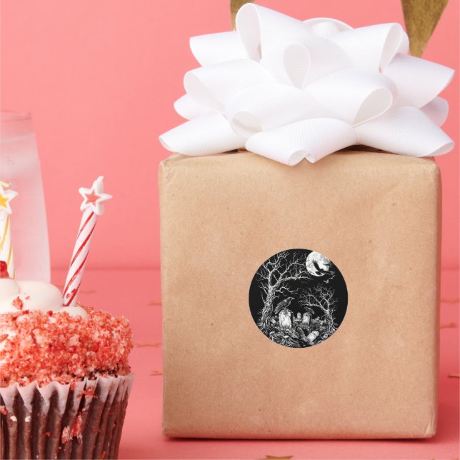 Sticker Rond Le cimetière Nevermore (Fête)