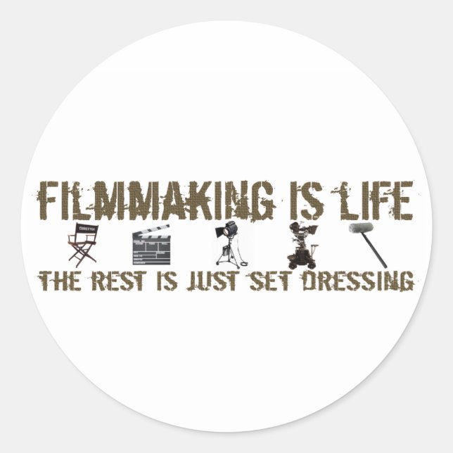 Sticker Rond Le cinéma est la vie (Devant)