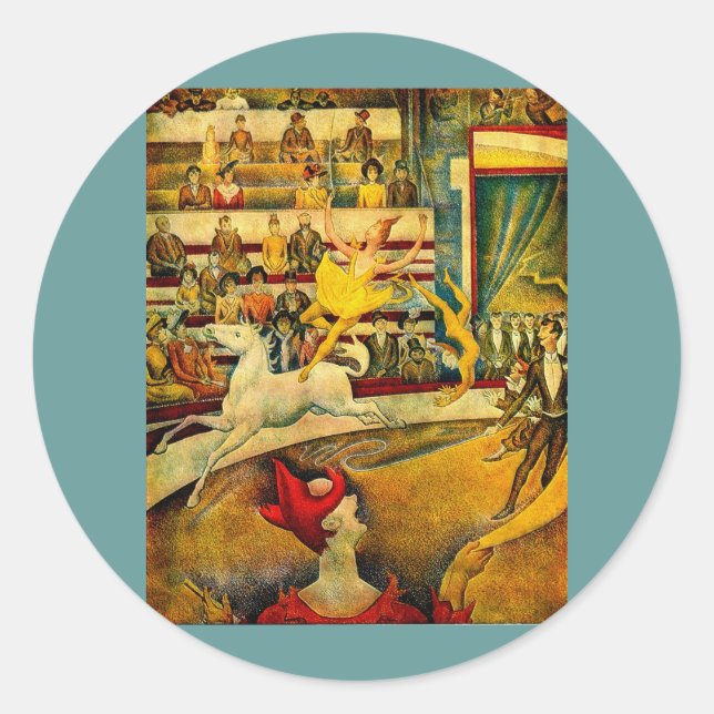 Sticker Rond Le cirque de Georges Seurat (1891) (Devant)