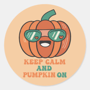 Sticker Rond Le Citrouille d'Halloween se calme