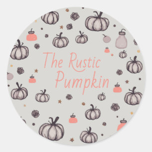 Sticker Rond Le Citrouille rustique