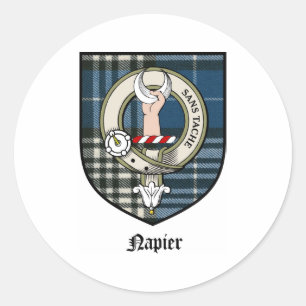 Sticker Rond Le clan de Napier Crest le tartan d'insigne