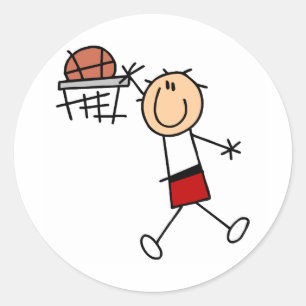 Sticker Rond Le claquement trempent le basket-ball - T-shirts