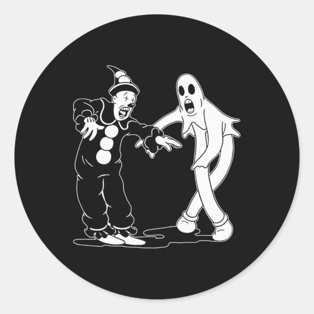 Sticker Rond Le Clown Et La Danse Fantôme (Devant)