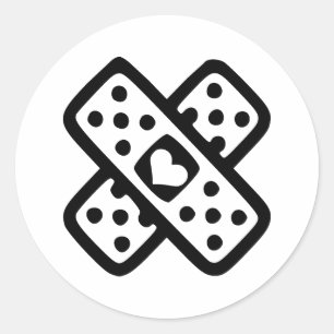 Sticker Rond Le coeur brisé - amour