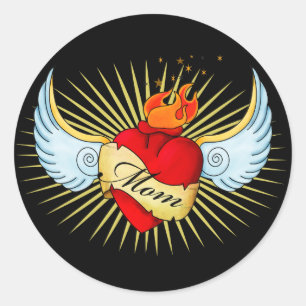 Sticker Rond Le coeur de la maman