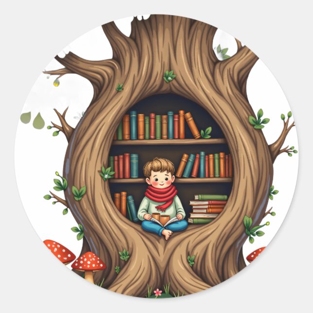 Sticker Rond Le coin de l'arbre creux (Devant)