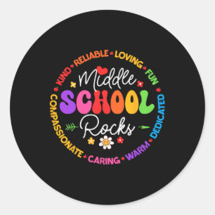 Sticker Rond Le collège revient à l'école pour l'enseignant