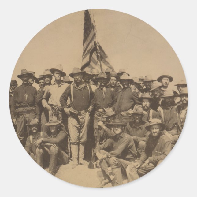Sticker Rond Le colonel Roosevelt et ses Rough Riders (Devant)