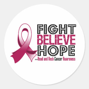 Sticker Rond Le combat croient l'espoir - cancer de la tête et