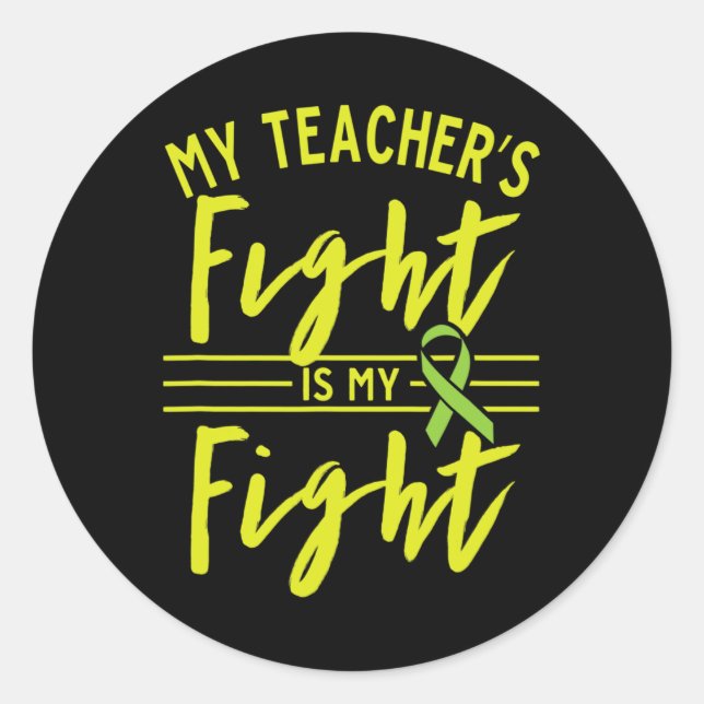 Sticker Rond Le combat de l'enseignant est ma lutte pour la mal (Devant)