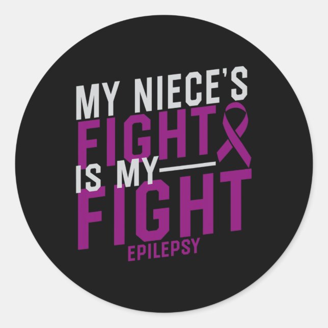 Sticker Rond Le combat de ma nièce est mon combat Sensibilisati (Devant)